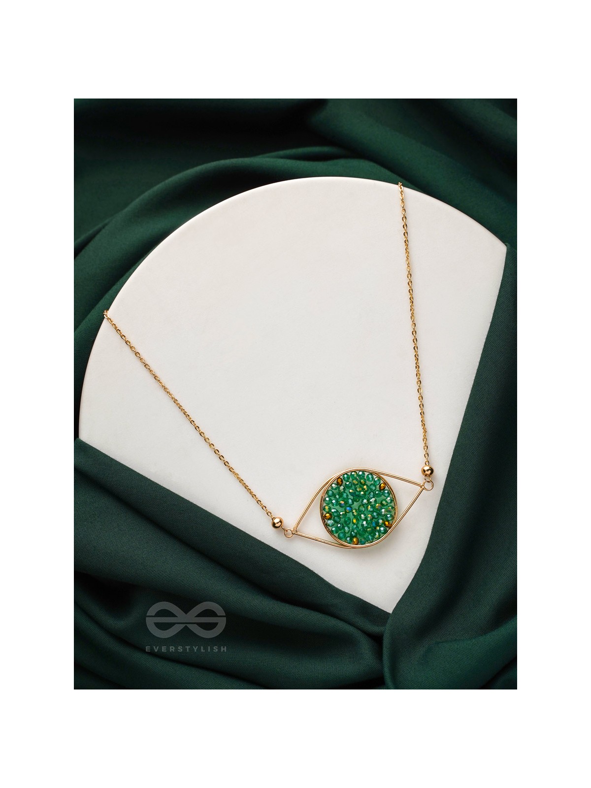 The Starry Eyed- Golden Embellished Necklace With Anti-Tarnish Coating 