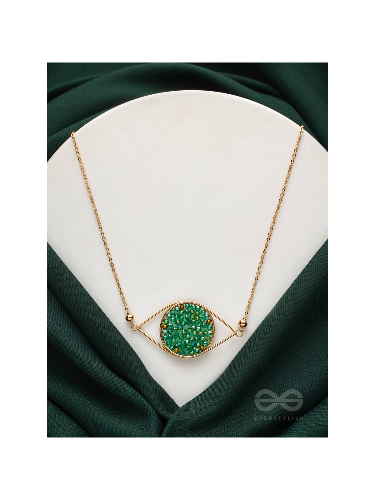 The Starry Eyed- Golden Embellished Necklace With Anti-Tarnish Coating 