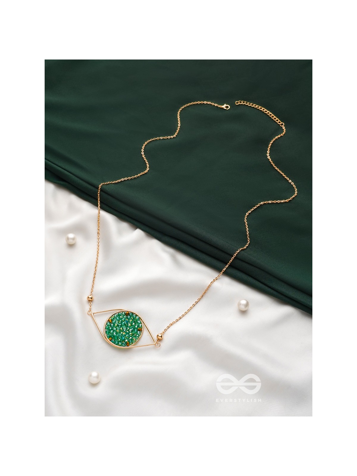 The Starry Eyed- Golden Embellished Necklace With Anti-Tarnish Coating 