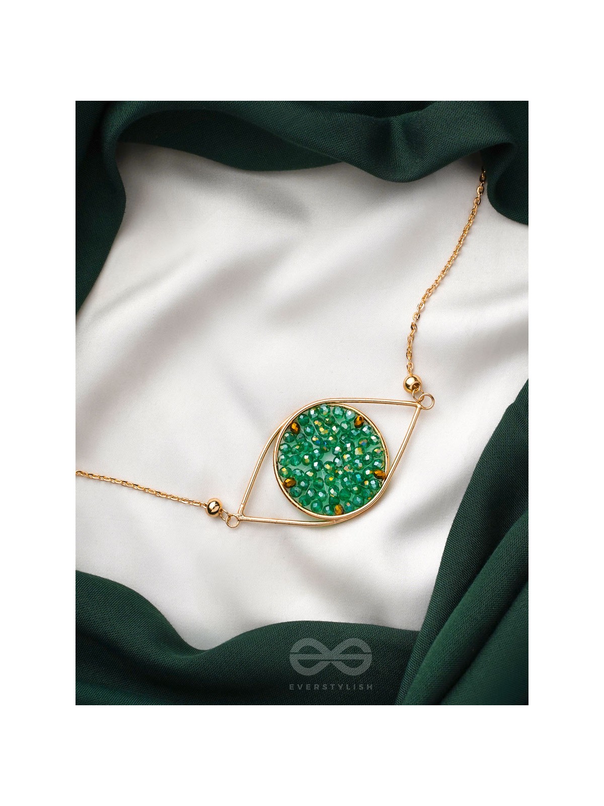 The Starry Eyed- Golden Embellished Necklace With Anti-Tarnish Coating 