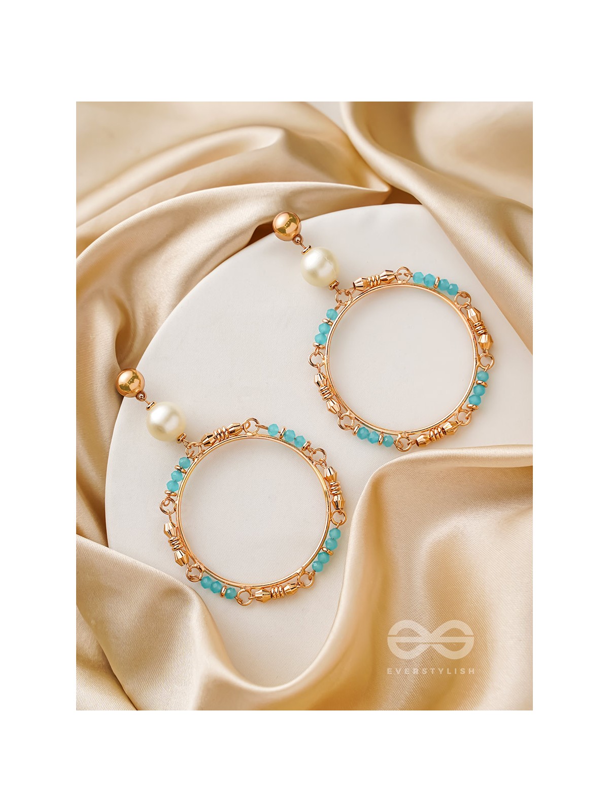  Merry-'Gold'-Round- Golden Embellished Earrings