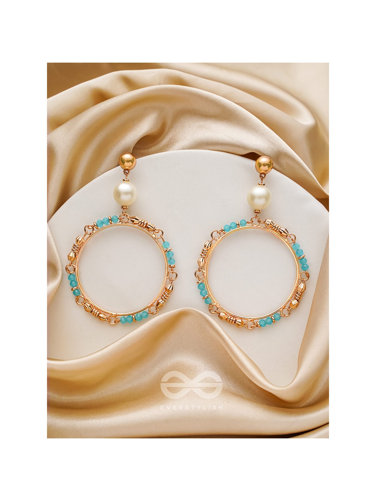  Merry-'Gold'-Round- Golden Embellished Earrings