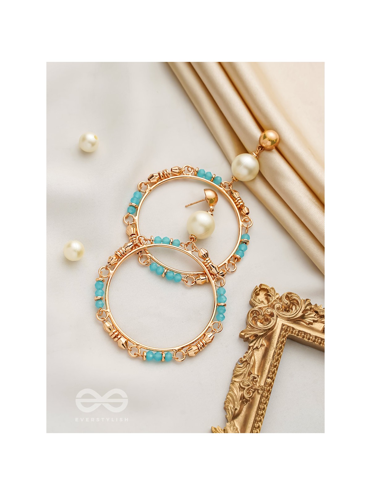  Merry-'Gold'-Round- Golden Embellished Earrings