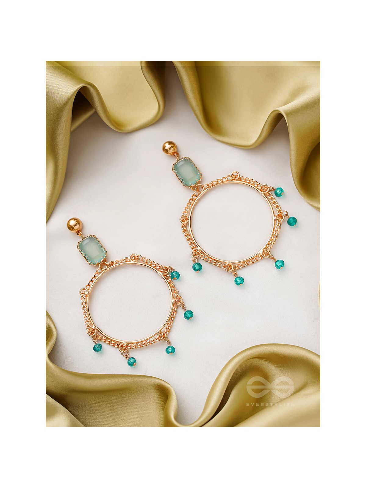 The Regal Ring- Golden Embellished Earrings