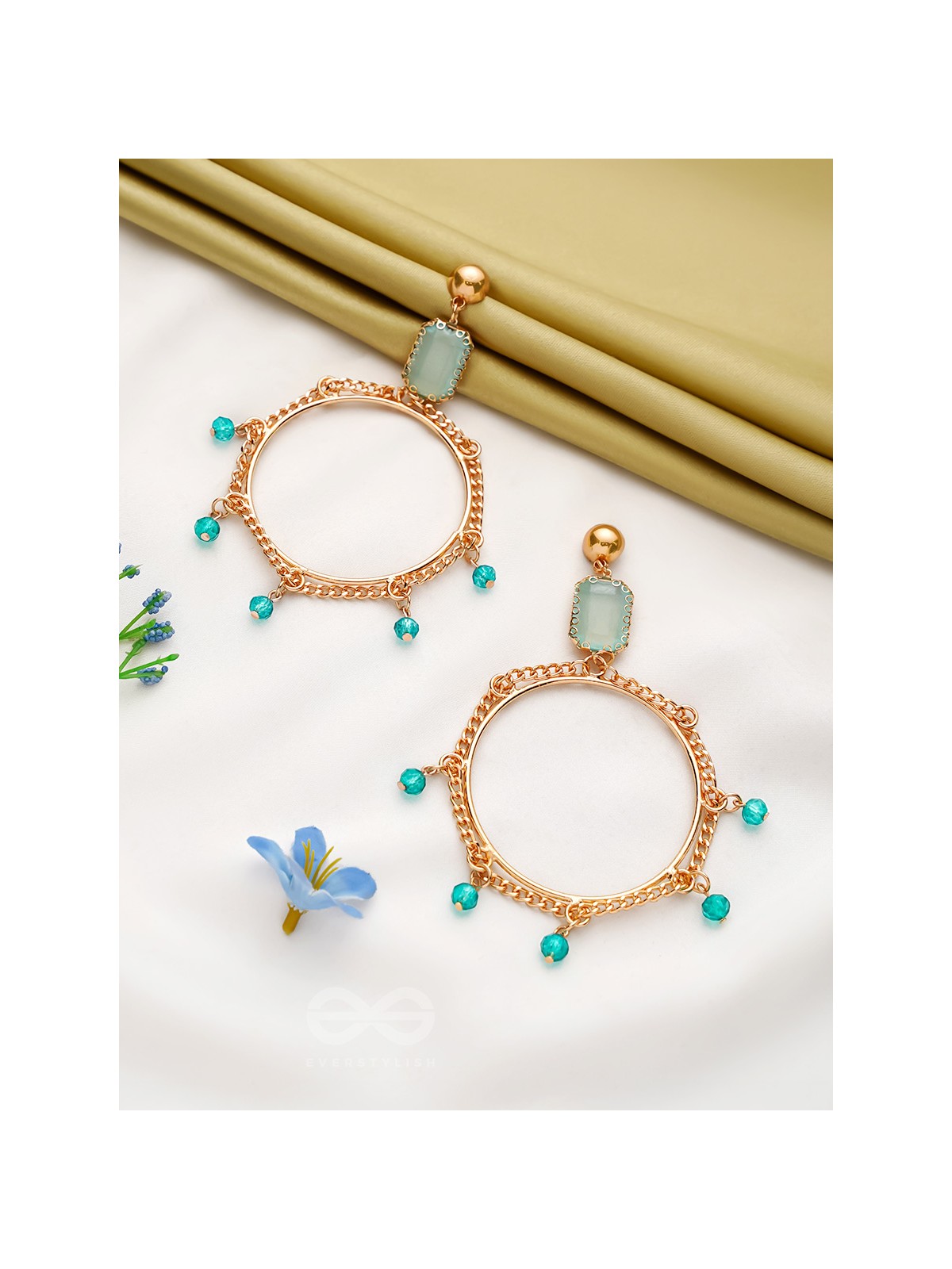 The Regal Ring- Golden Embellished Earrings