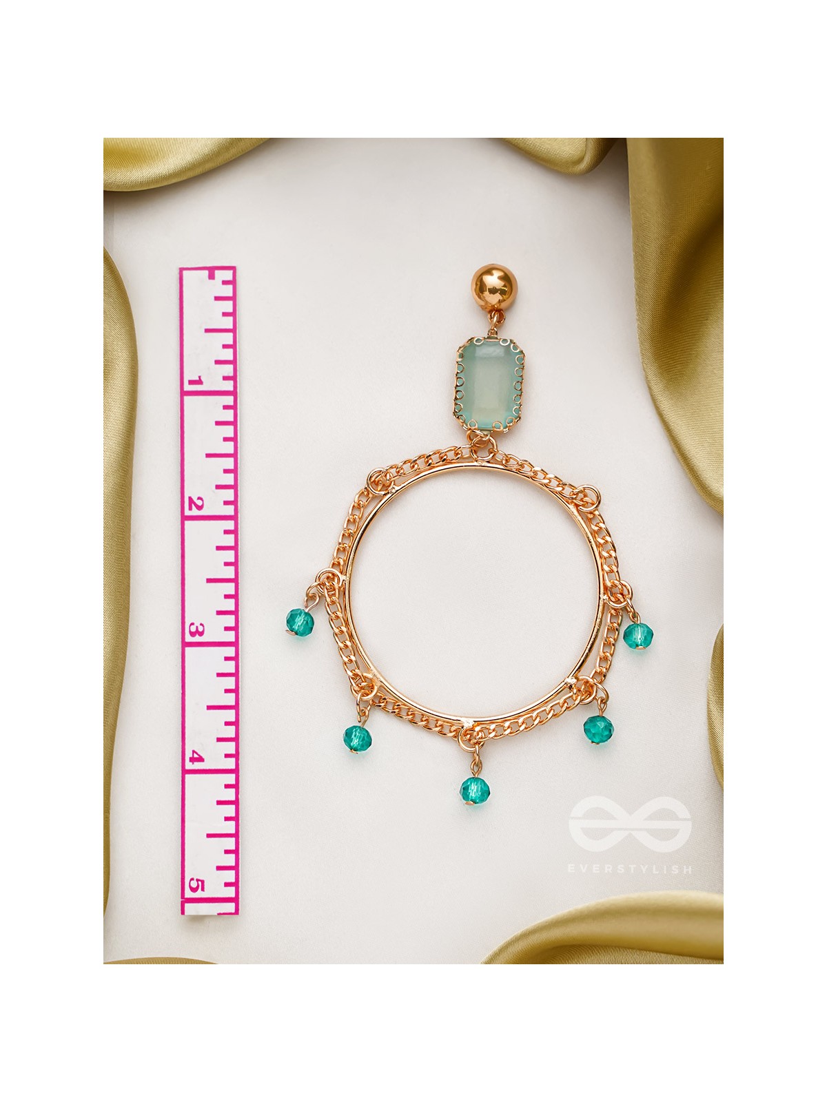 The Regal Ring- Golden Embellished Earrings