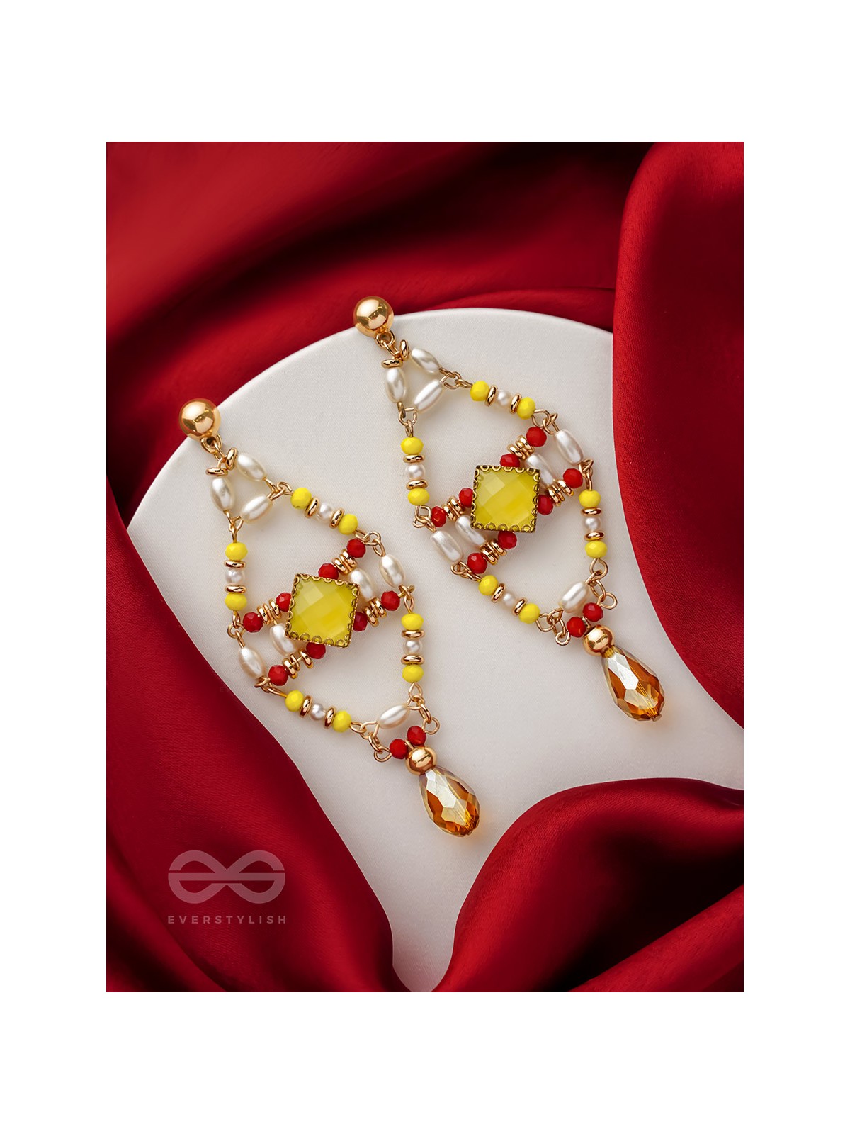 The Shrine Shadow- Golden Embellished Earrings