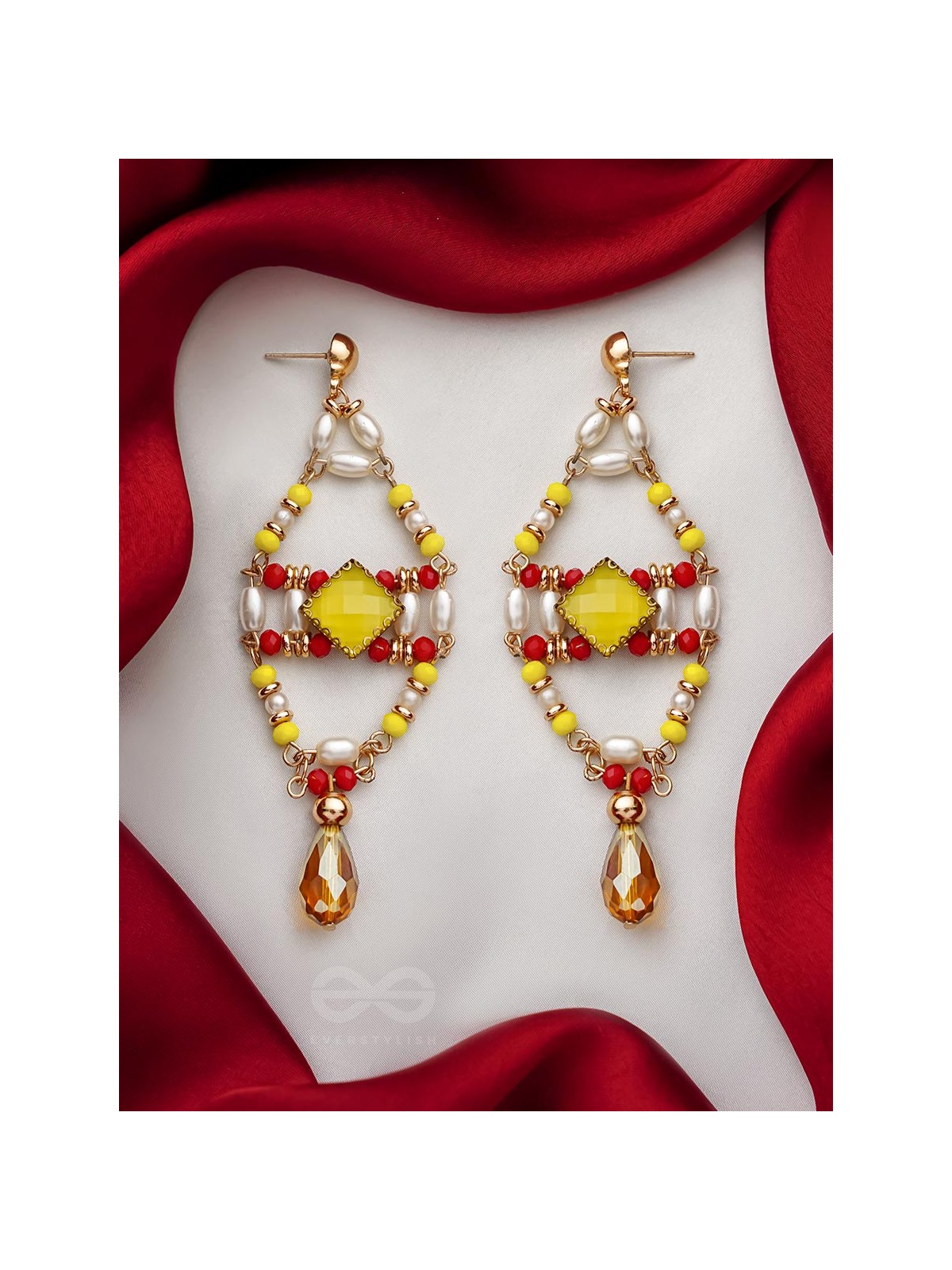 The Shrine Shadow- Golden Embellished Earrings