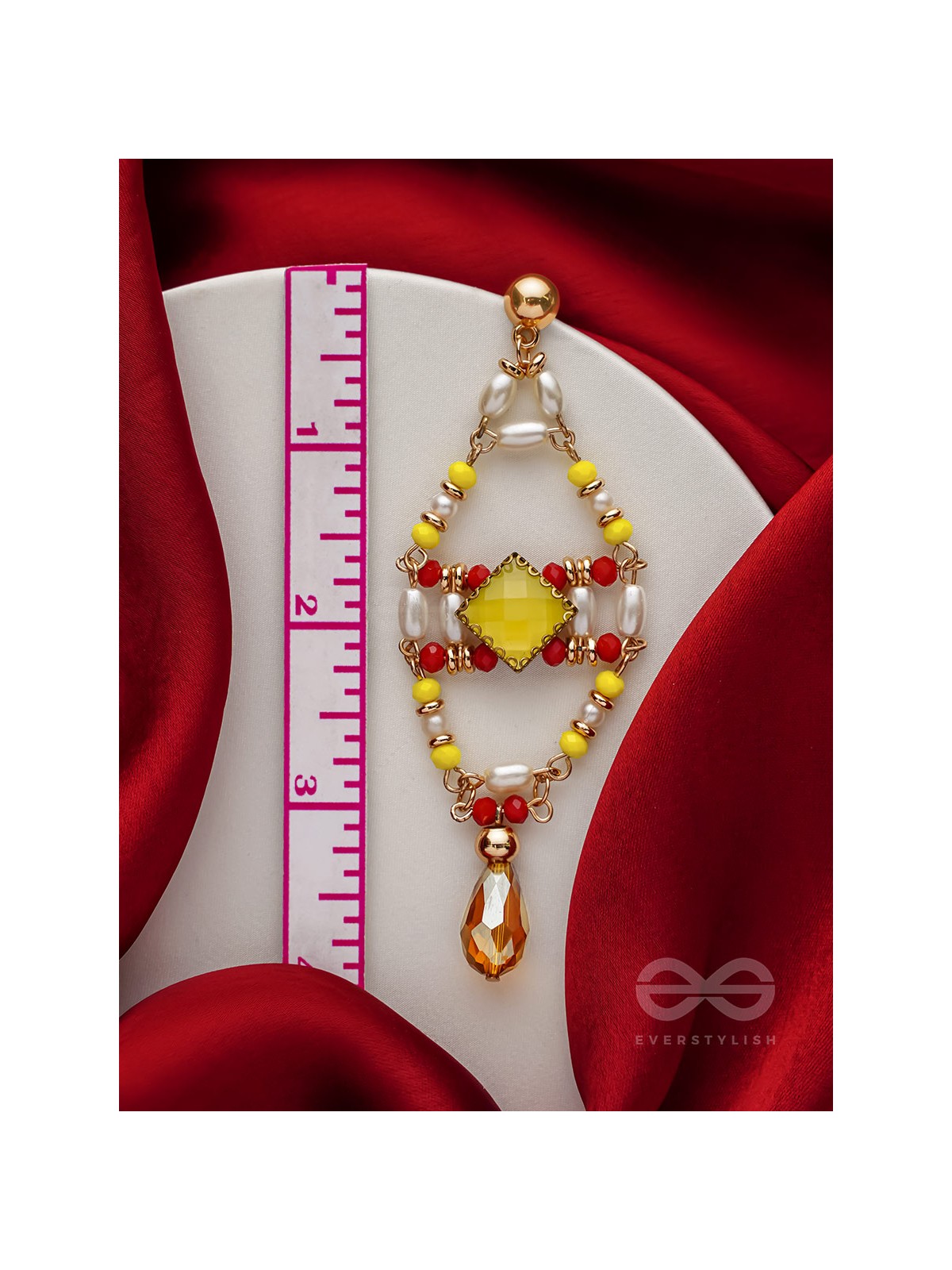 The Shrine Shadow- Golden Embellished Earrings