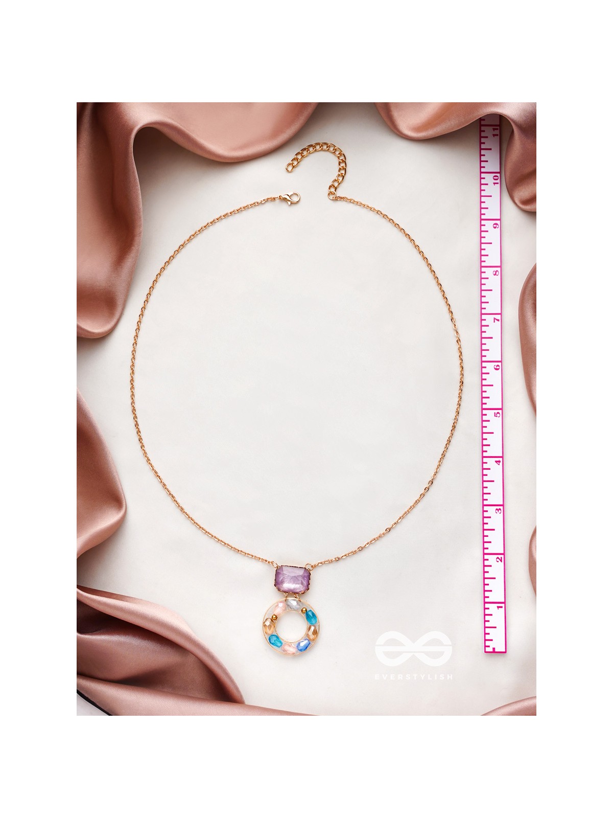 The Pebble Path- Golden Embellished Necklace With Anti-Tarnish Coating 