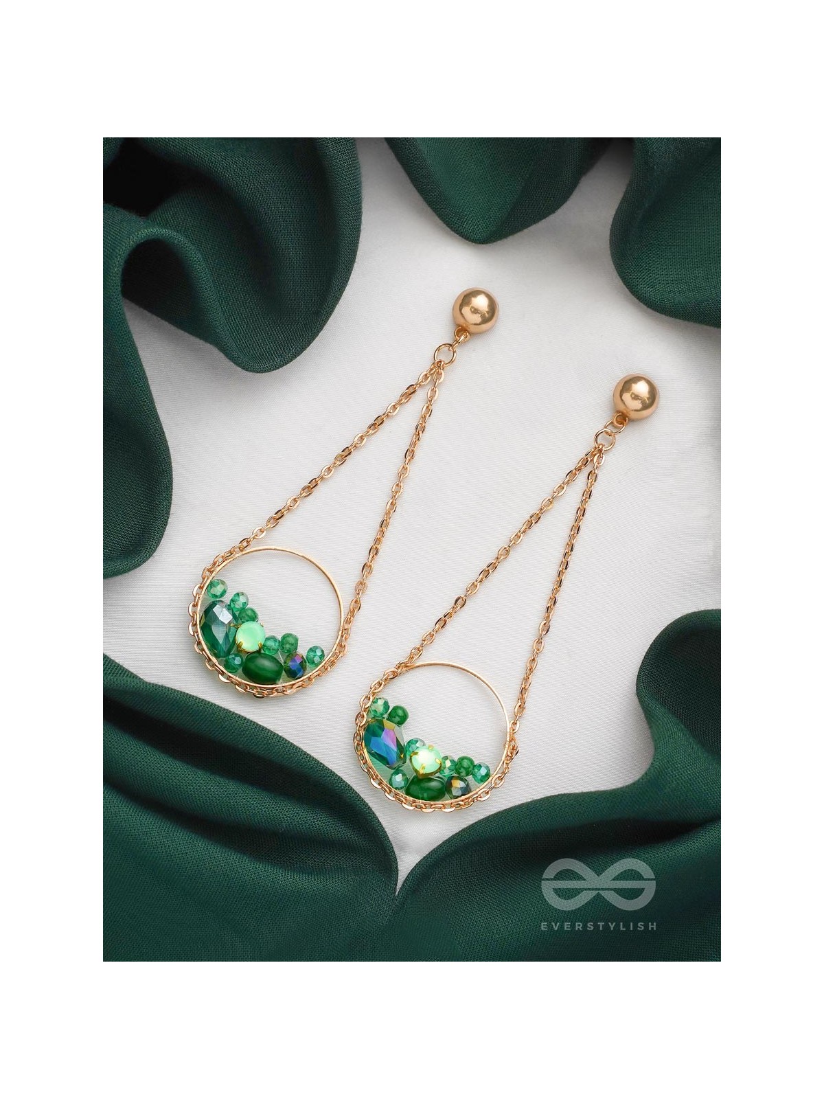 The Ocean Bed- Golden Embellished Earrings