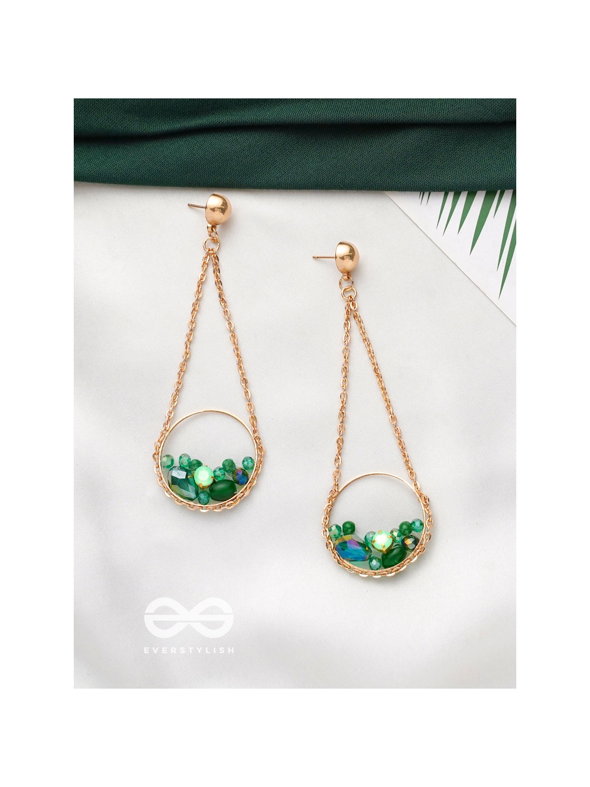 The Ocean Bed- Golden Embellished Earrings