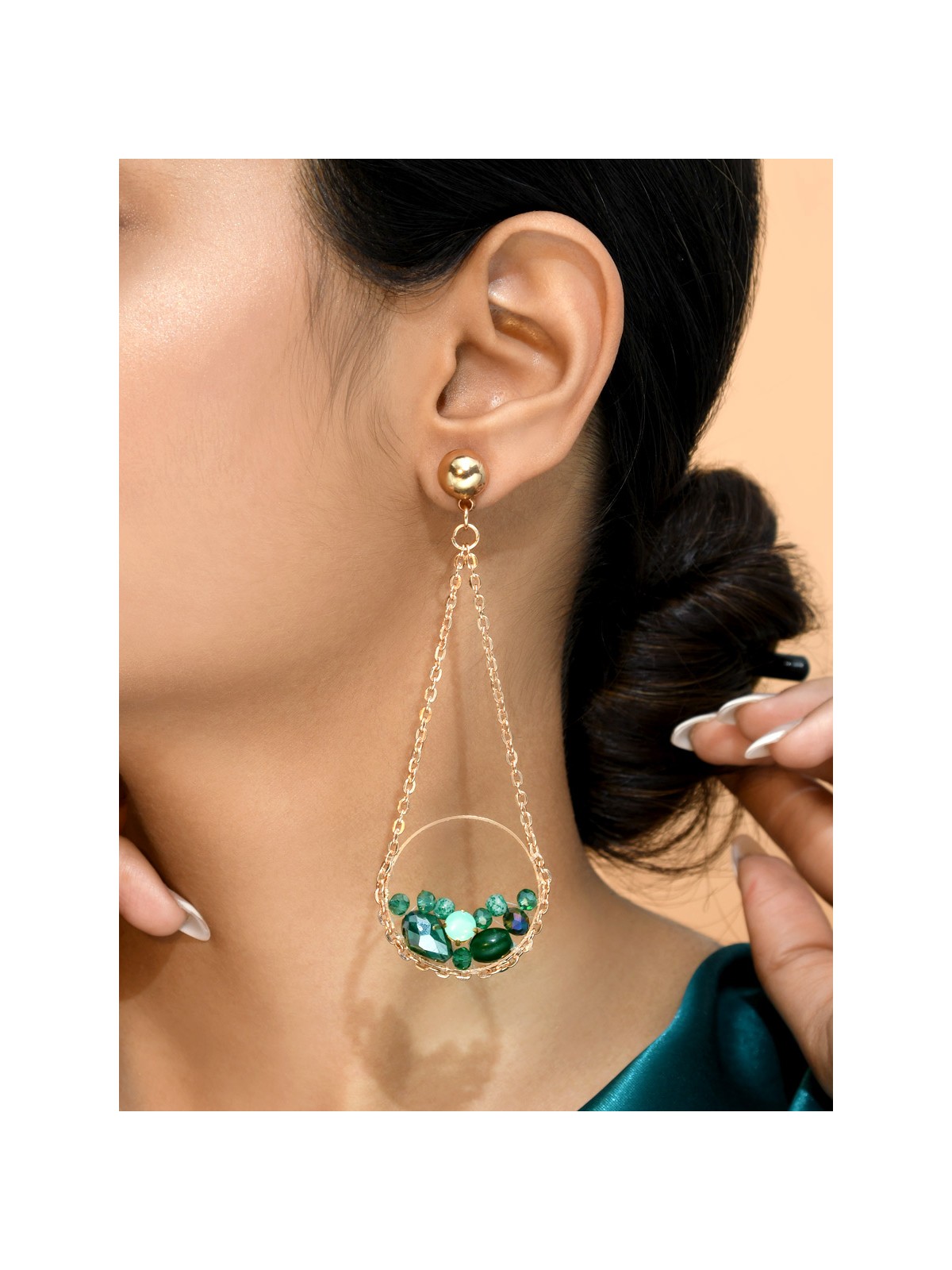 The Ocean Bed- Golden Embellished Earrings