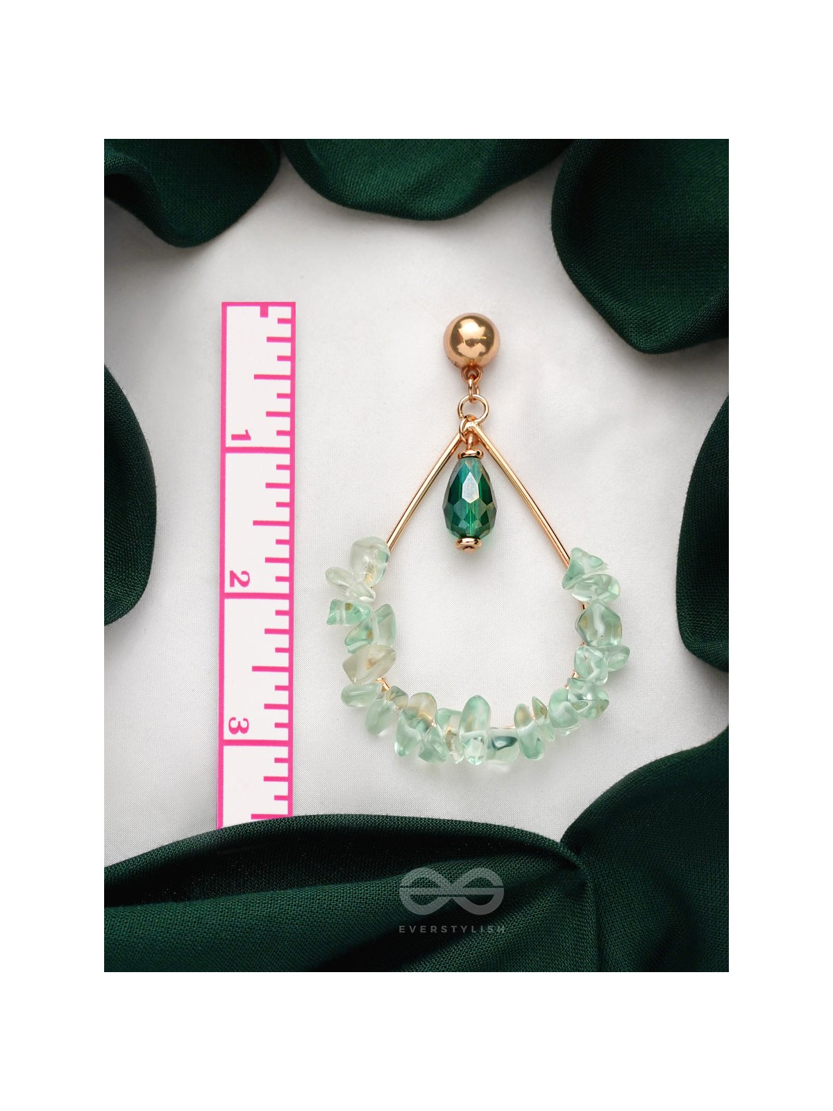 The Frosted Forest- Golden Embellished Earrings