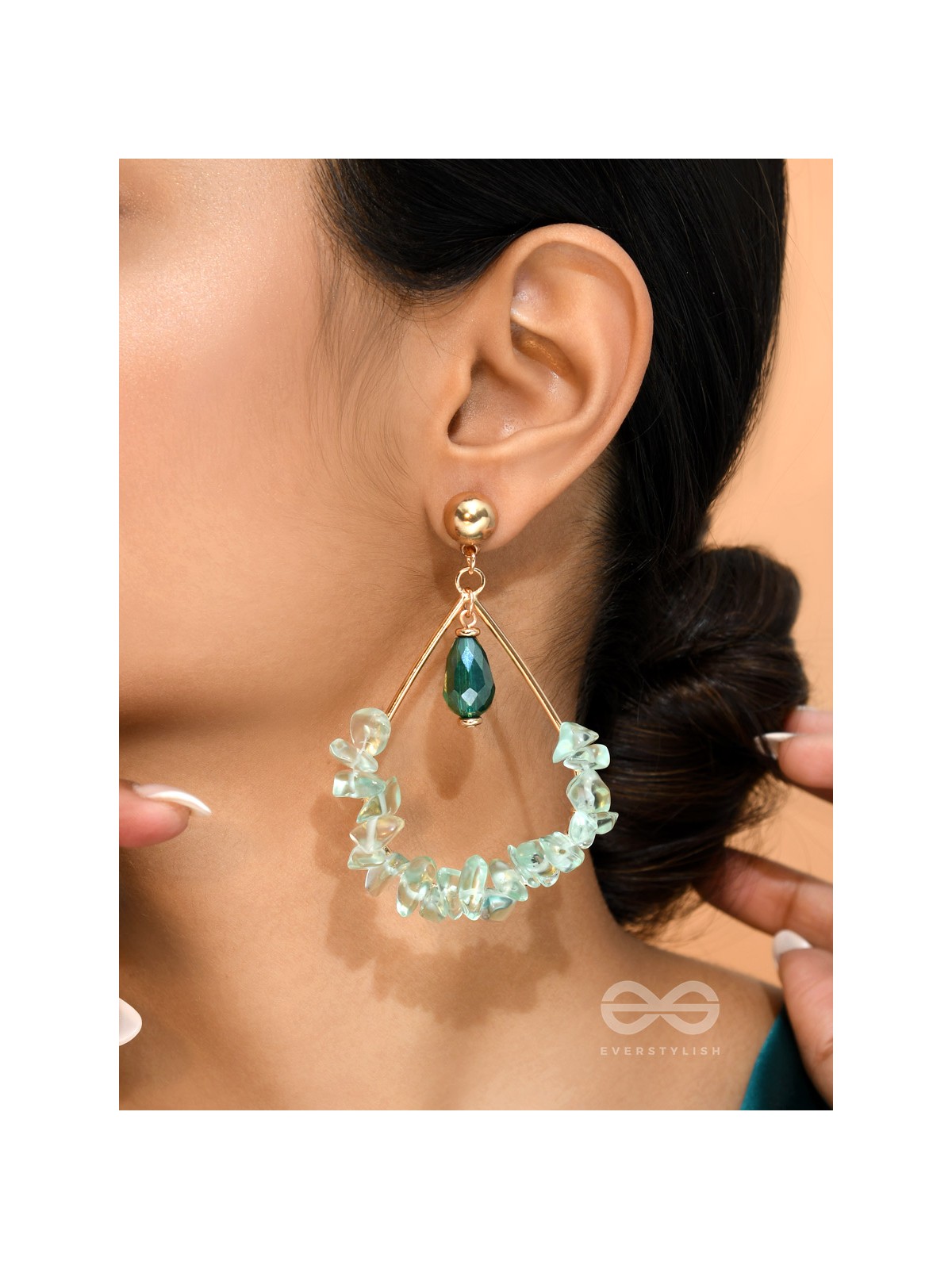 The Frosted Forest- Golden Embellished Earrings