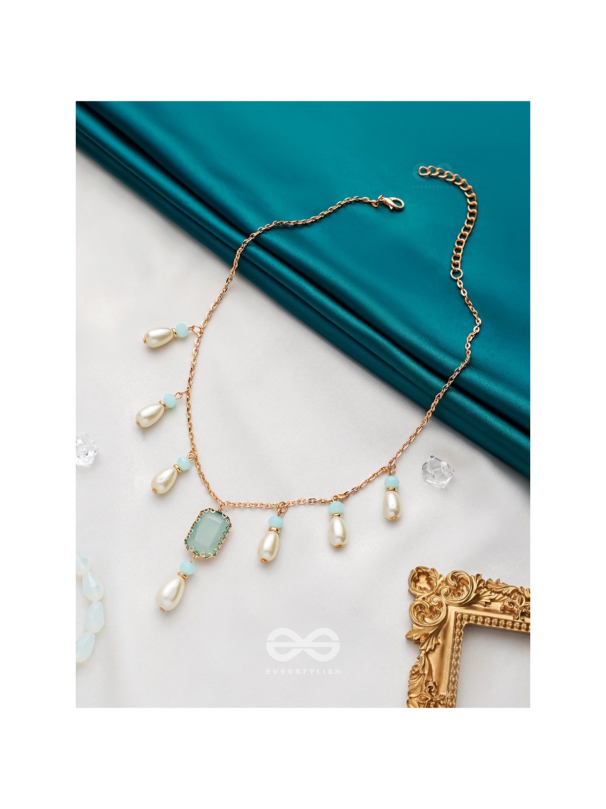 The Guardian Angels- Golden Pearl Necklace With Anti-Tarnish Coating