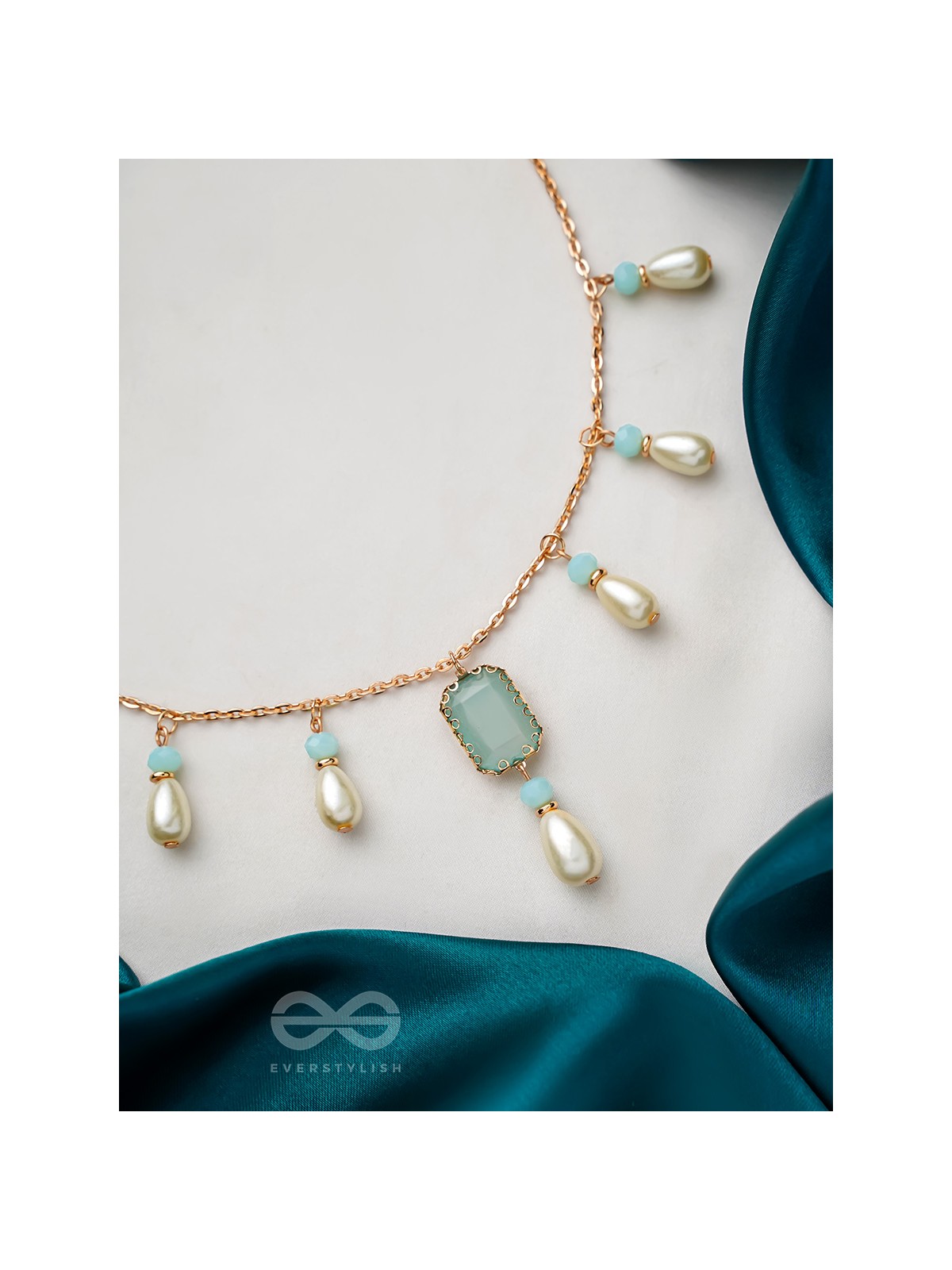 The Guardian Angels- Golden Pearl Necklace With Anti-Tarnish Coating