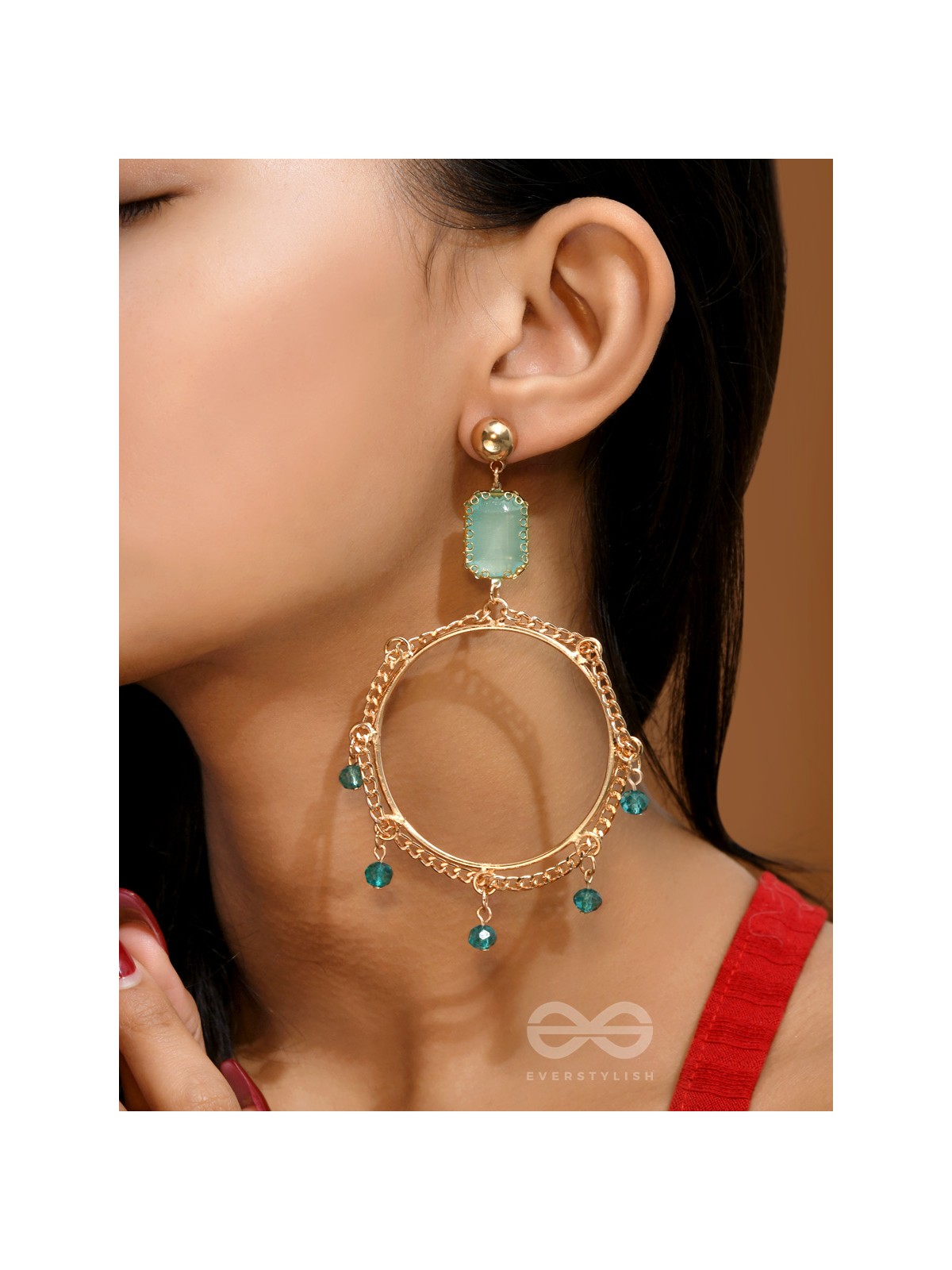 The Regal Ring- Golden Embellished Earrings