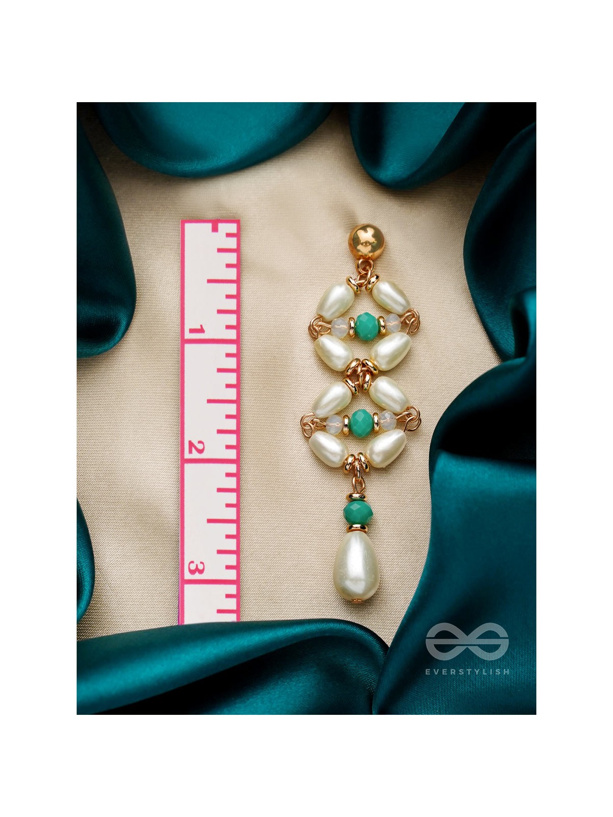 The White Willow- Golden Embellished Pearl Earrings