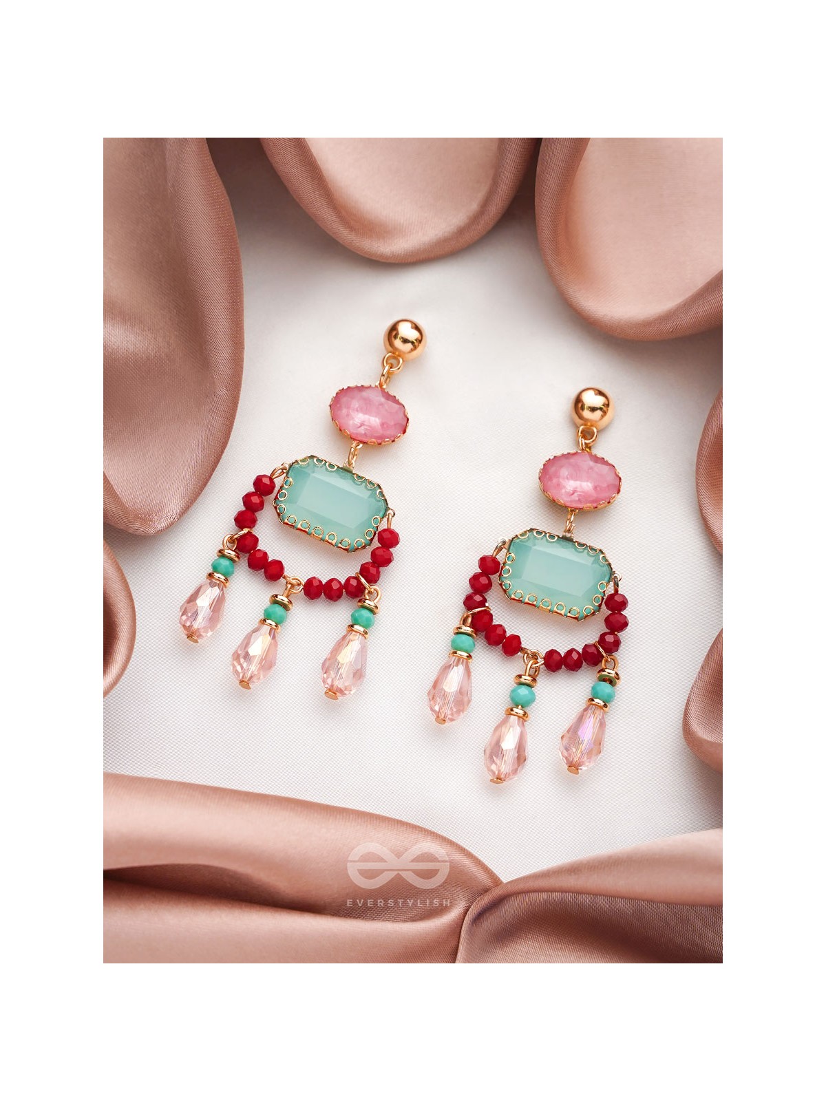 The Blazing Lantern- Golden Embellished Earrings