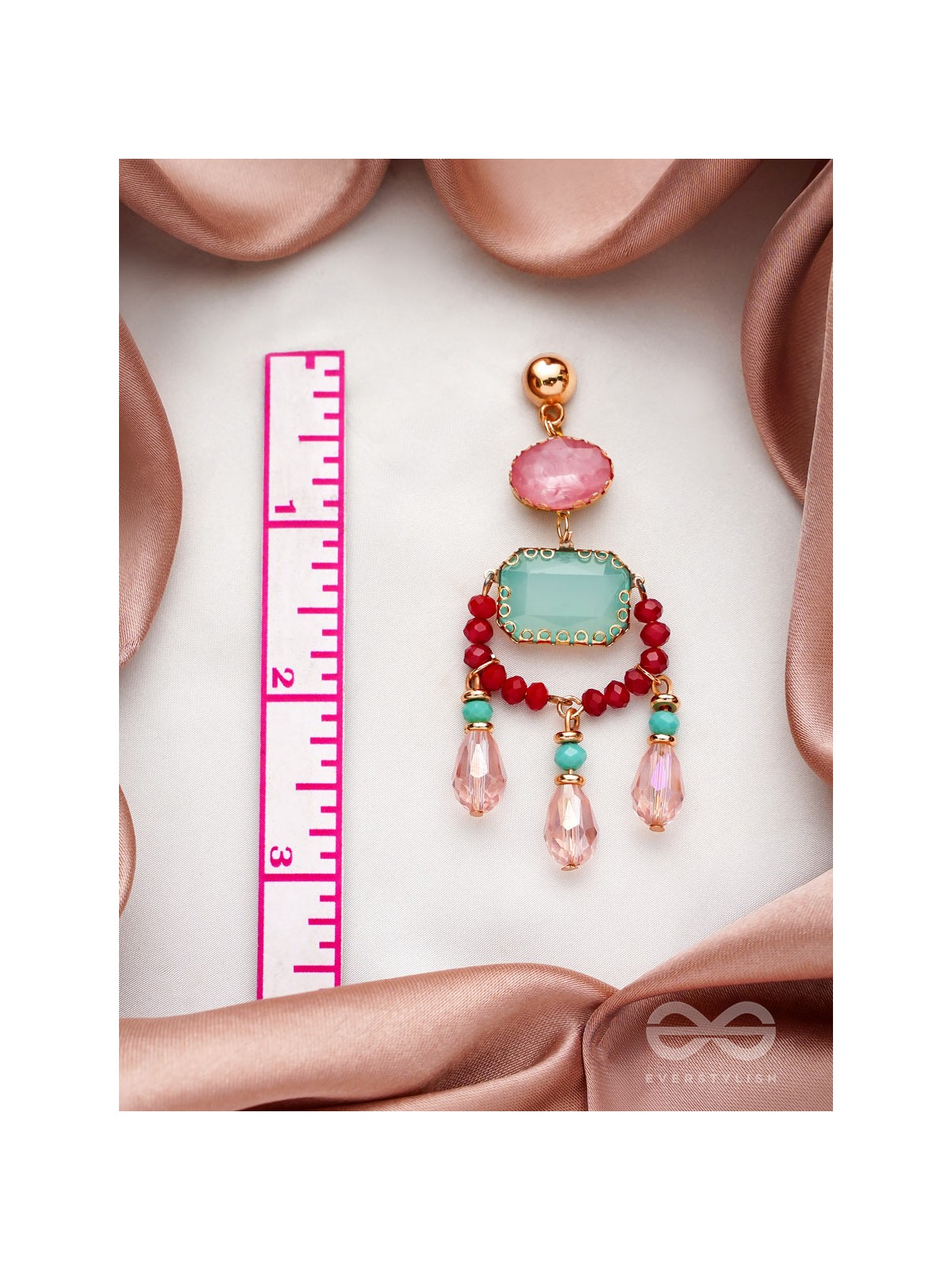 The Blazing Lantern- Golden Embellished Earrings