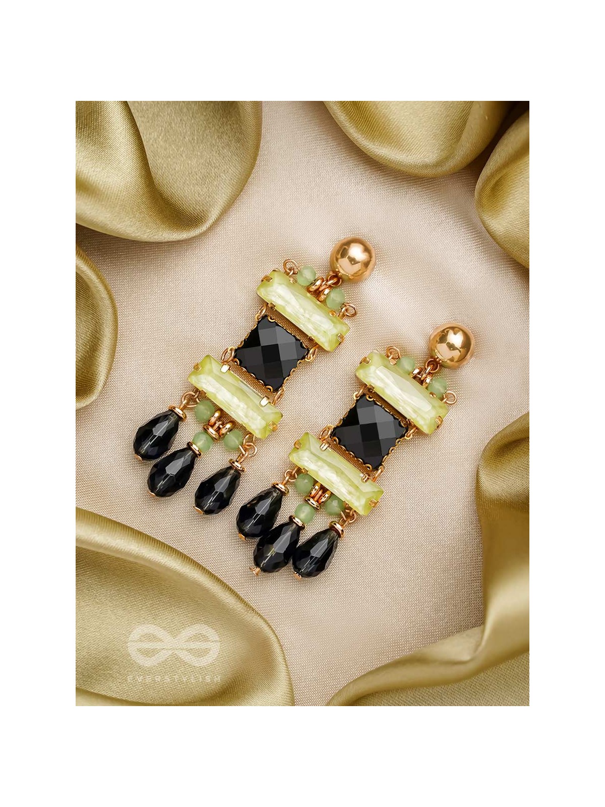 The Dark Tower- Golden Embellished Earrings
