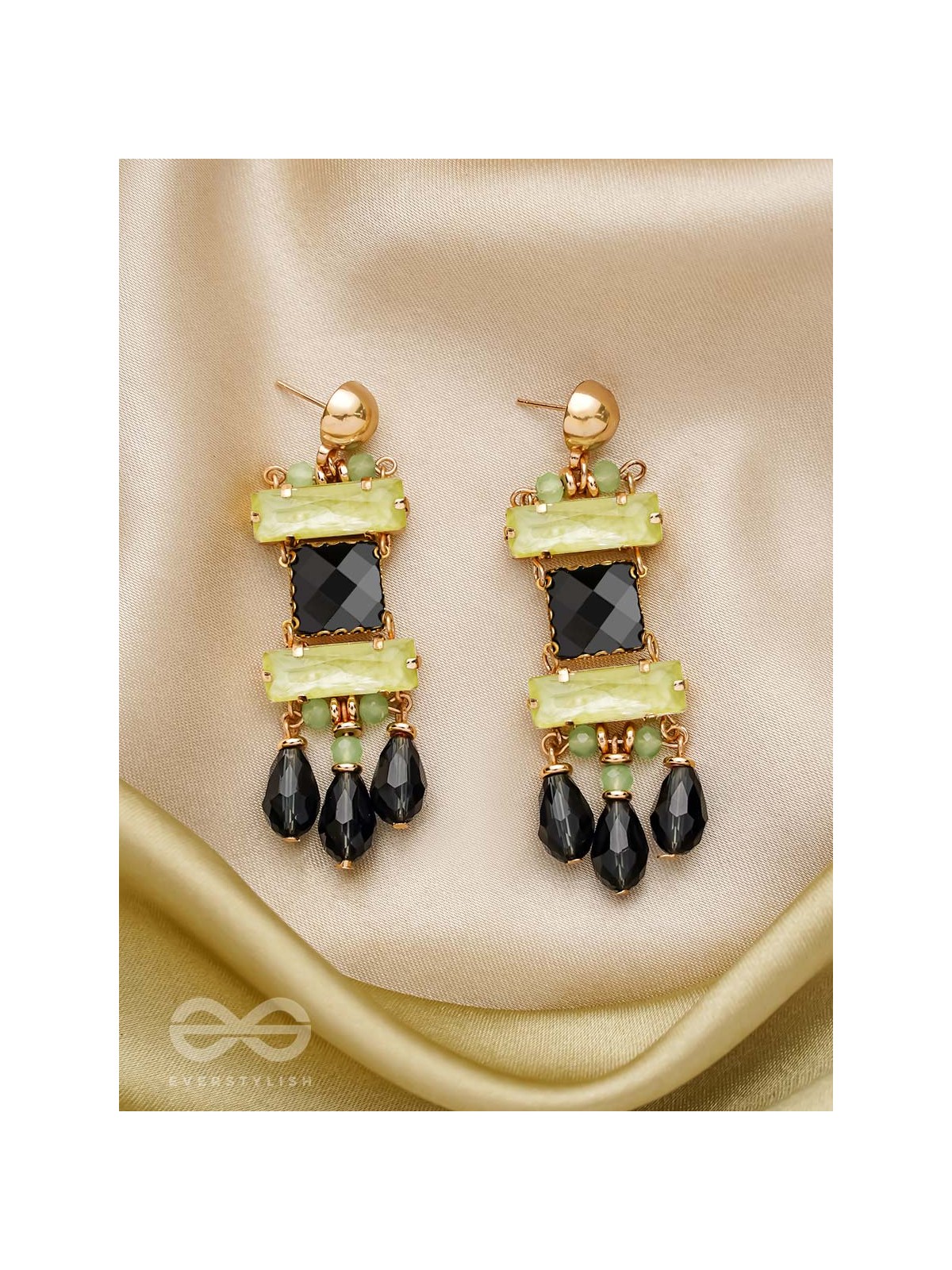 The Dark Tower- Golden Embellished Earrings