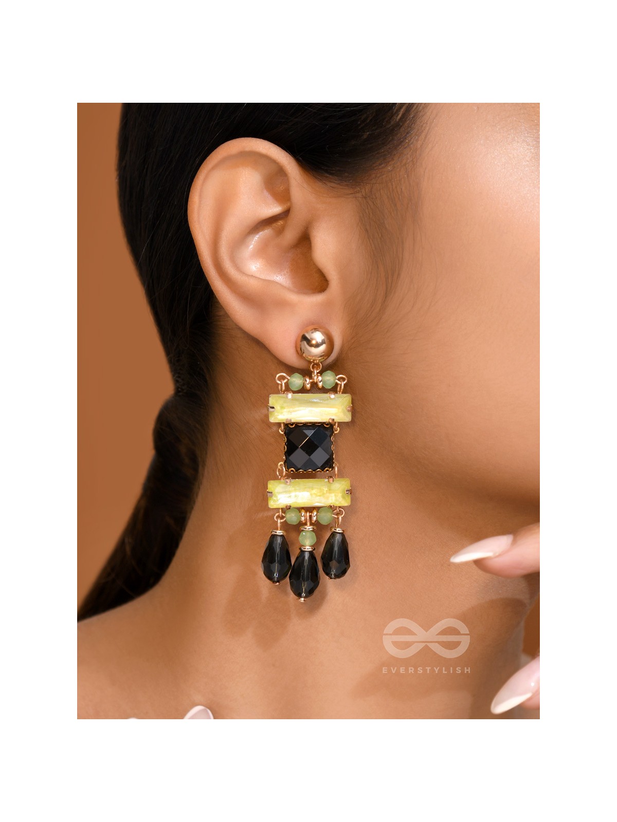 The Dark Tower- Golden Embellished Earrings