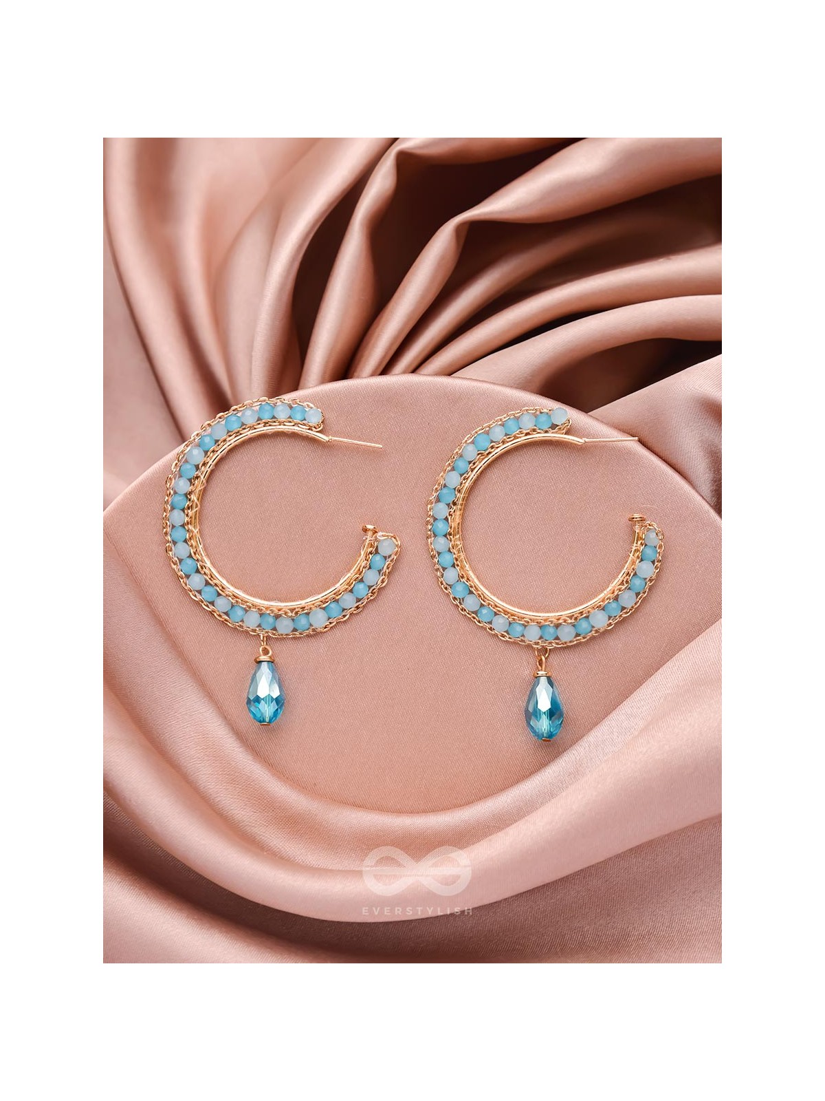 The Rainy Cloud- Golden Embellished Earrings