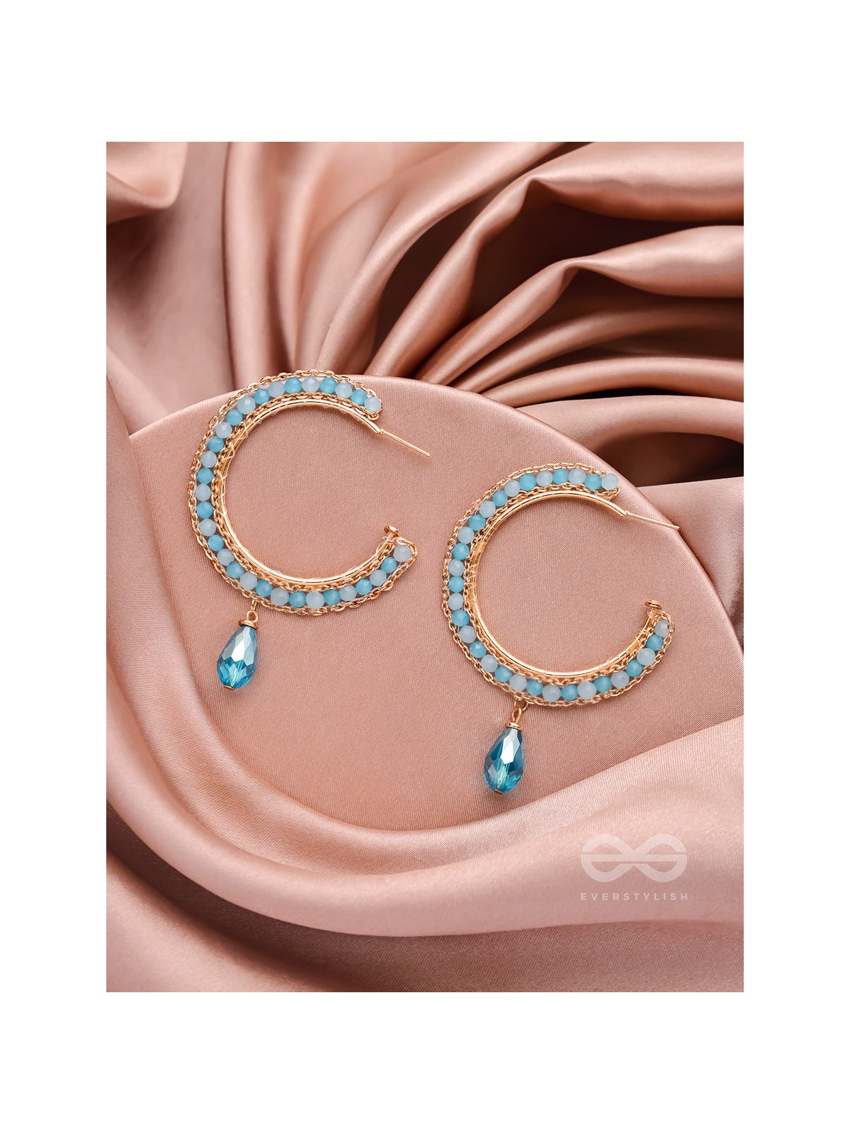 The Rainy Cloud- Golden Embellished Earrings