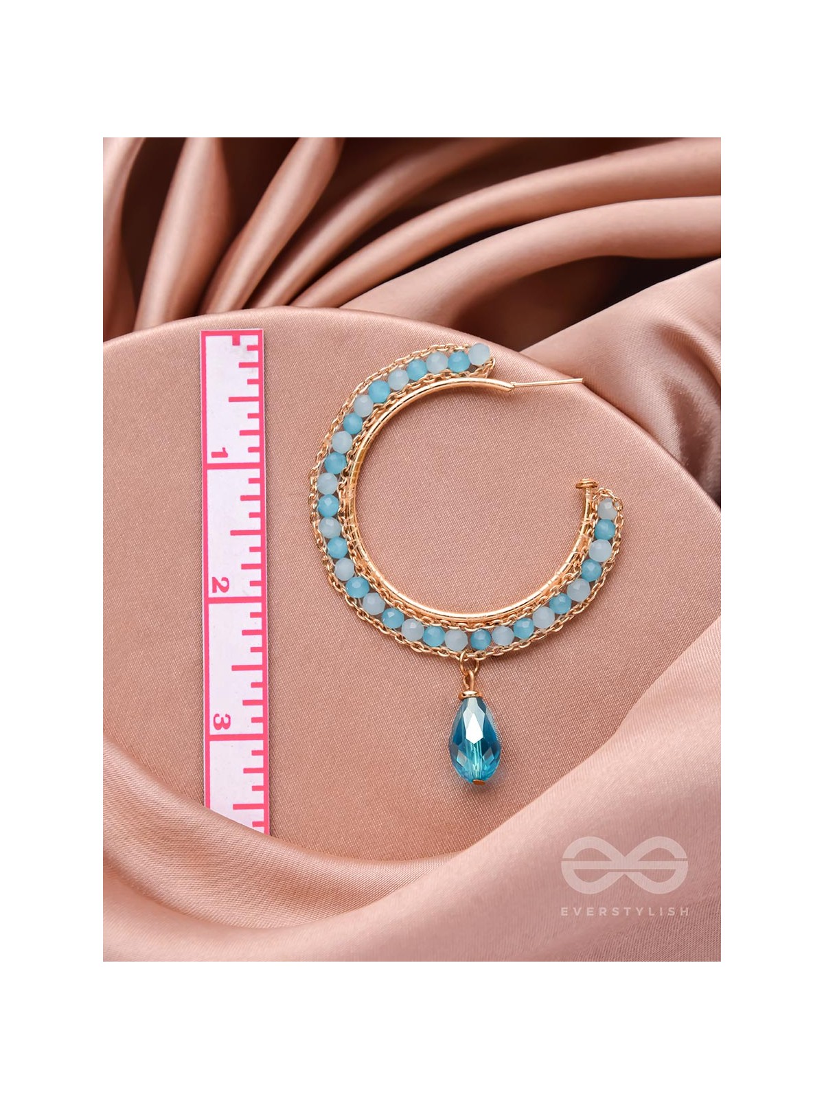 The Rainy Cloud- Golden Embellished Earrings