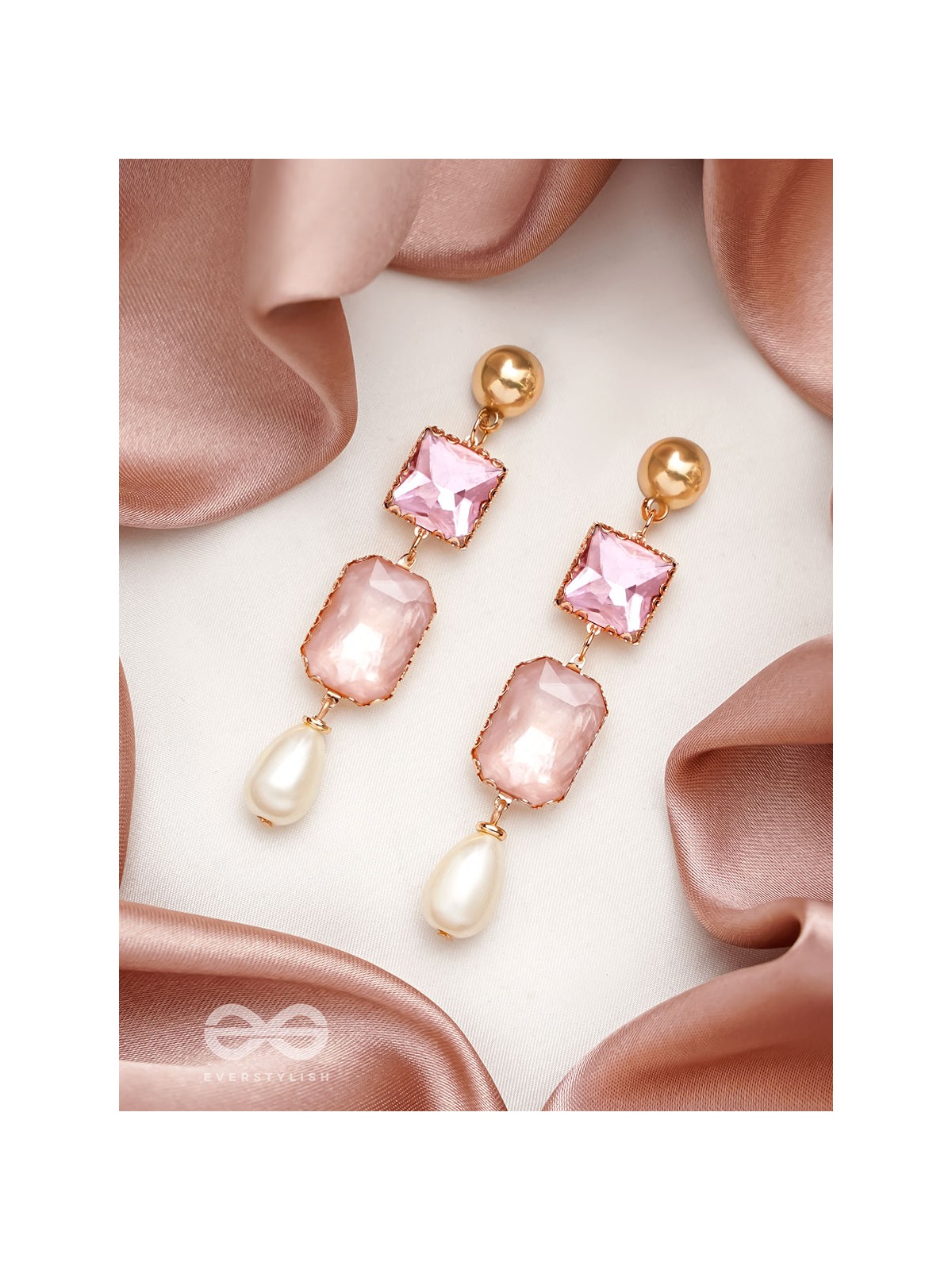 The Lady's Slipper Orchid- Golden Pearl Earrings