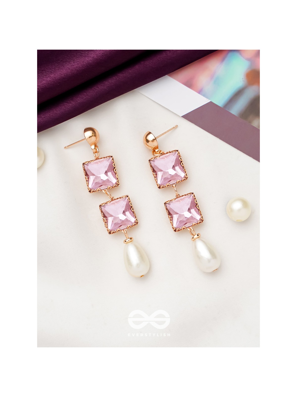 The Orchid Vine- Golden Pearl Earrings