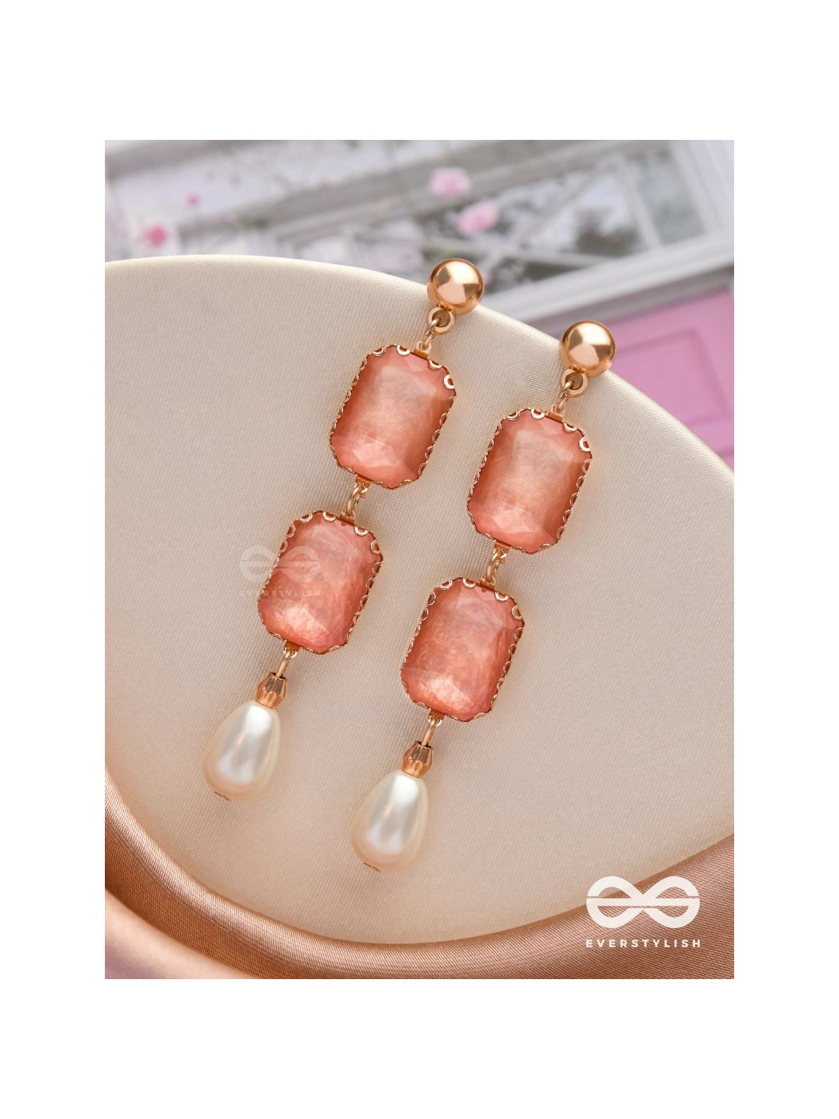 The Purple Prose- Golden Pearl Earrings