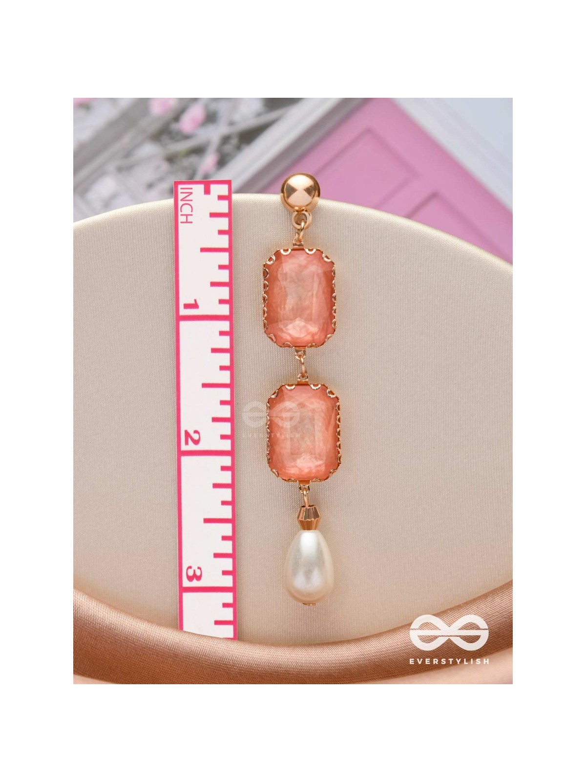 The Purple Prose- Golden Pearl Earrings