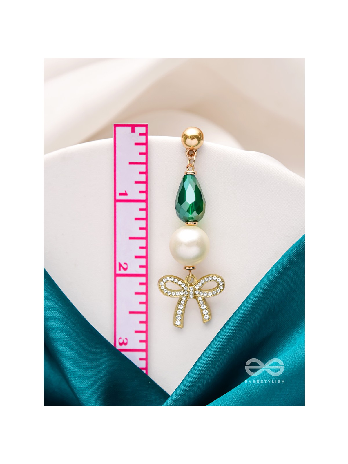 The Bow Bling- Golden Pearl Earrings