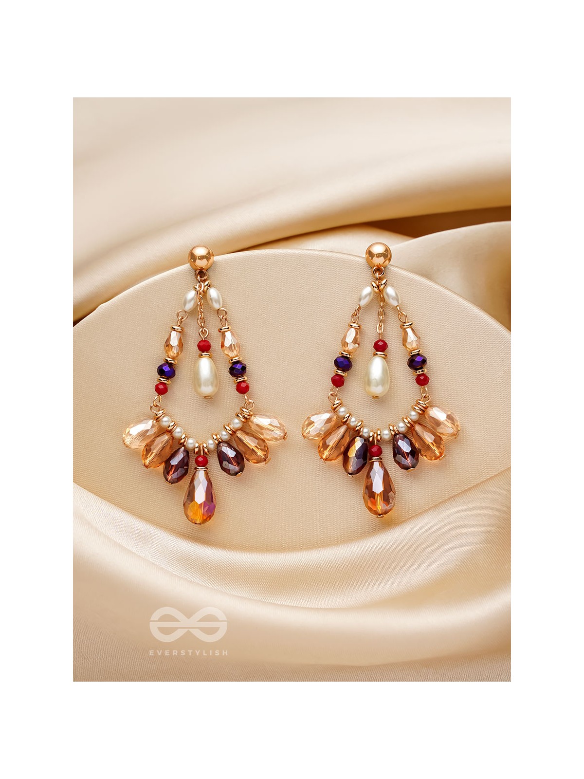 The Jazzy Jive- Golden Embellished Earrings