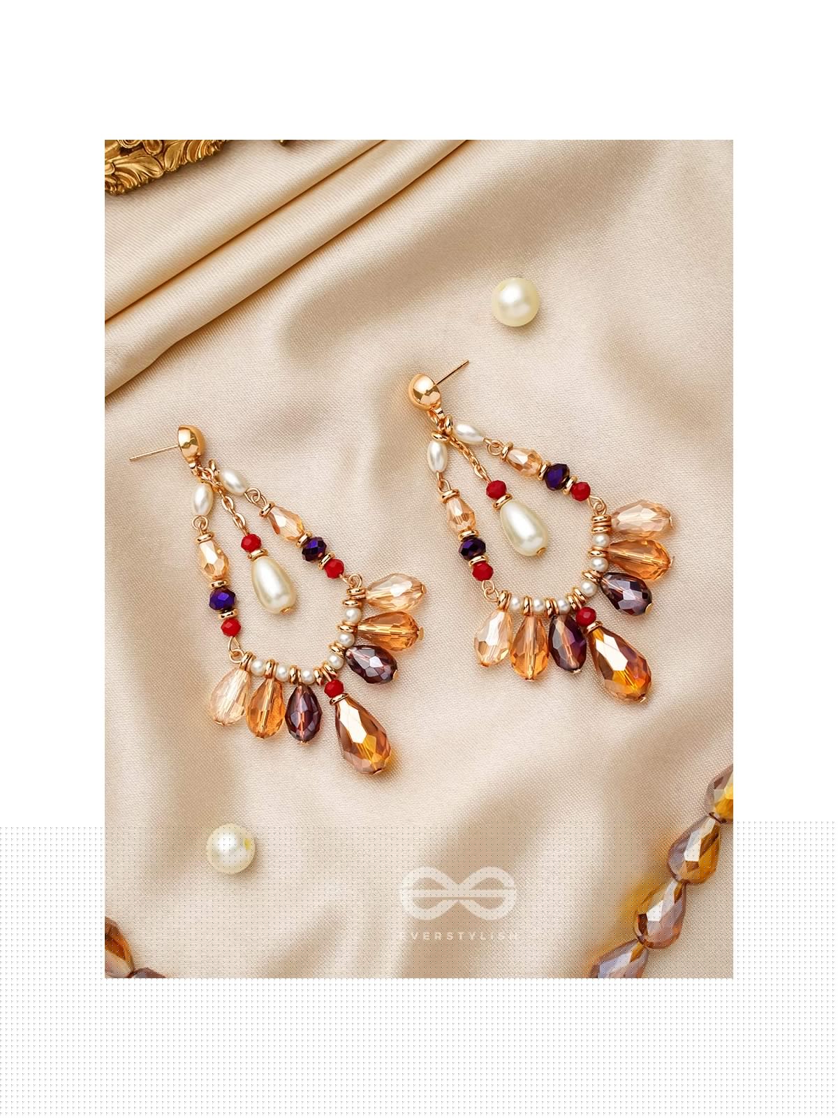 The Jazzy Jive- Golden Embellished Earrings