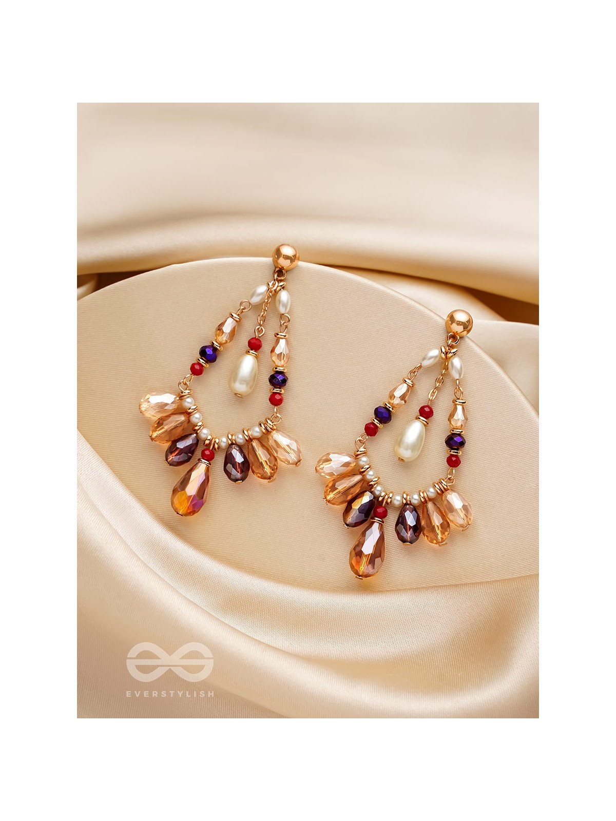 The Jazzy Jive- Golden Embellished Earrings