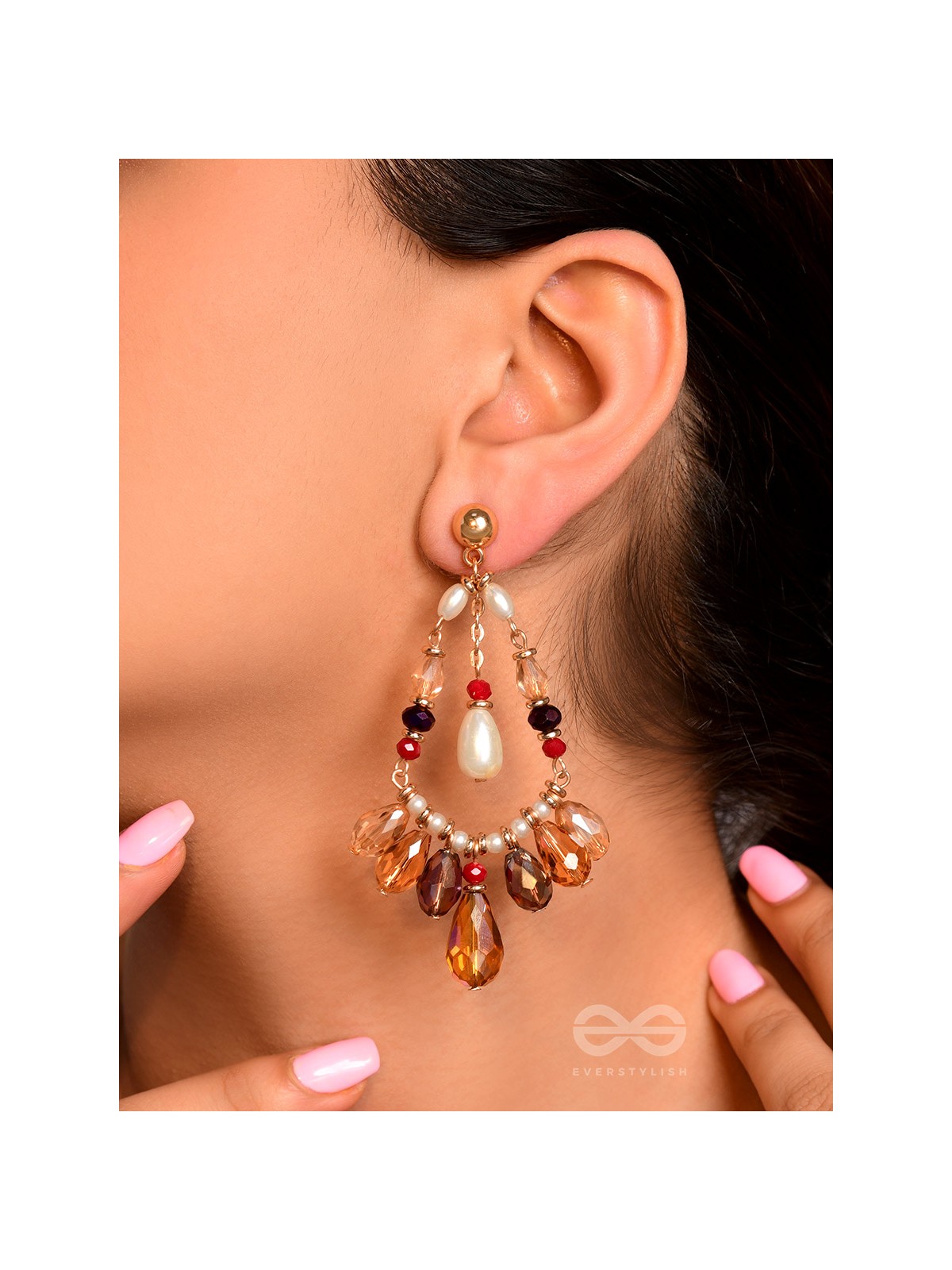 The Jazzy Jive- Golden Embellished Earrings