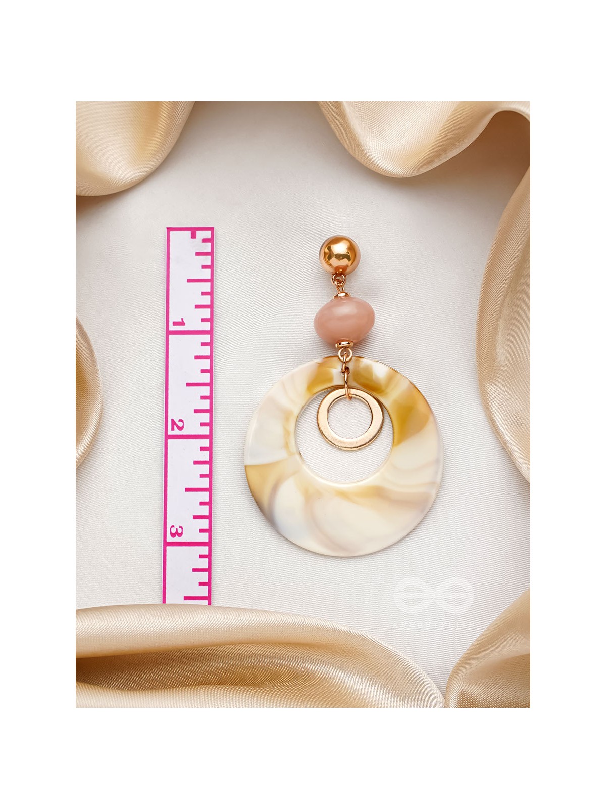 The Beige Wonder- Golden Embellished Earrings