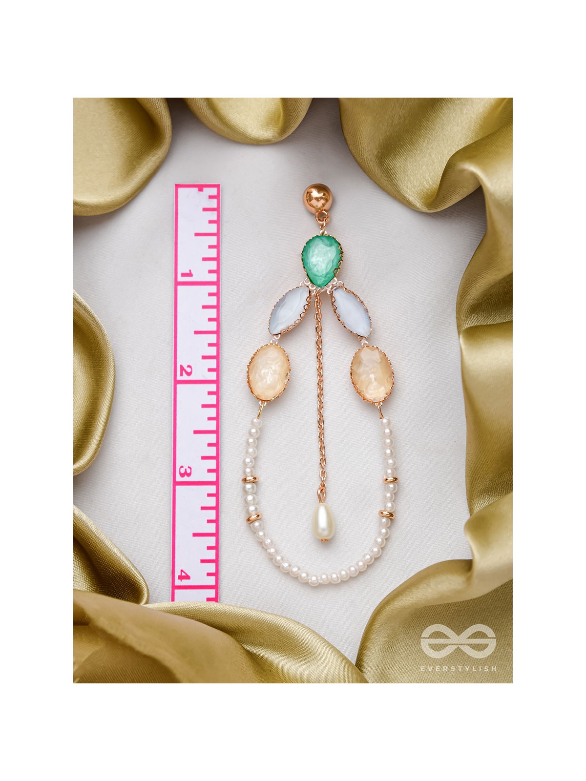 The Rainbow Vines- Golden Embellished Earrings