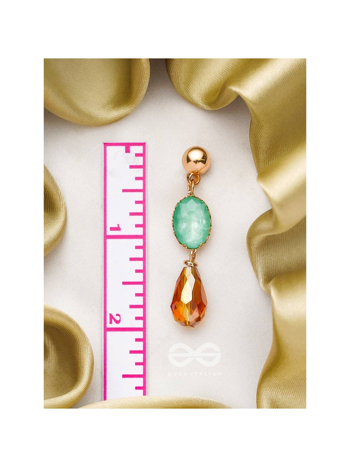 The Magic Mirror- Golden Embellished Earrings