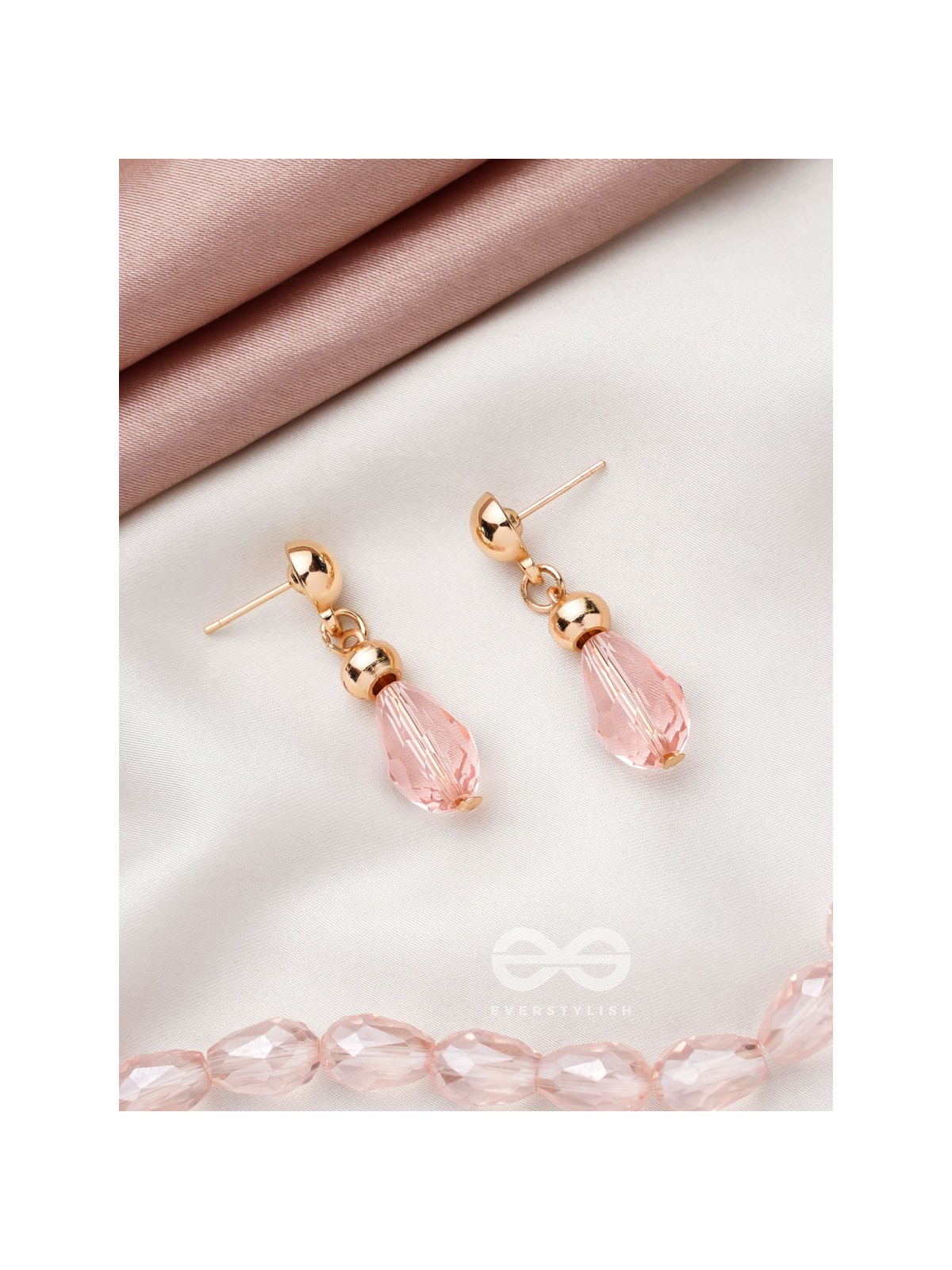 The Coral Dew- Golden Beads Earrings