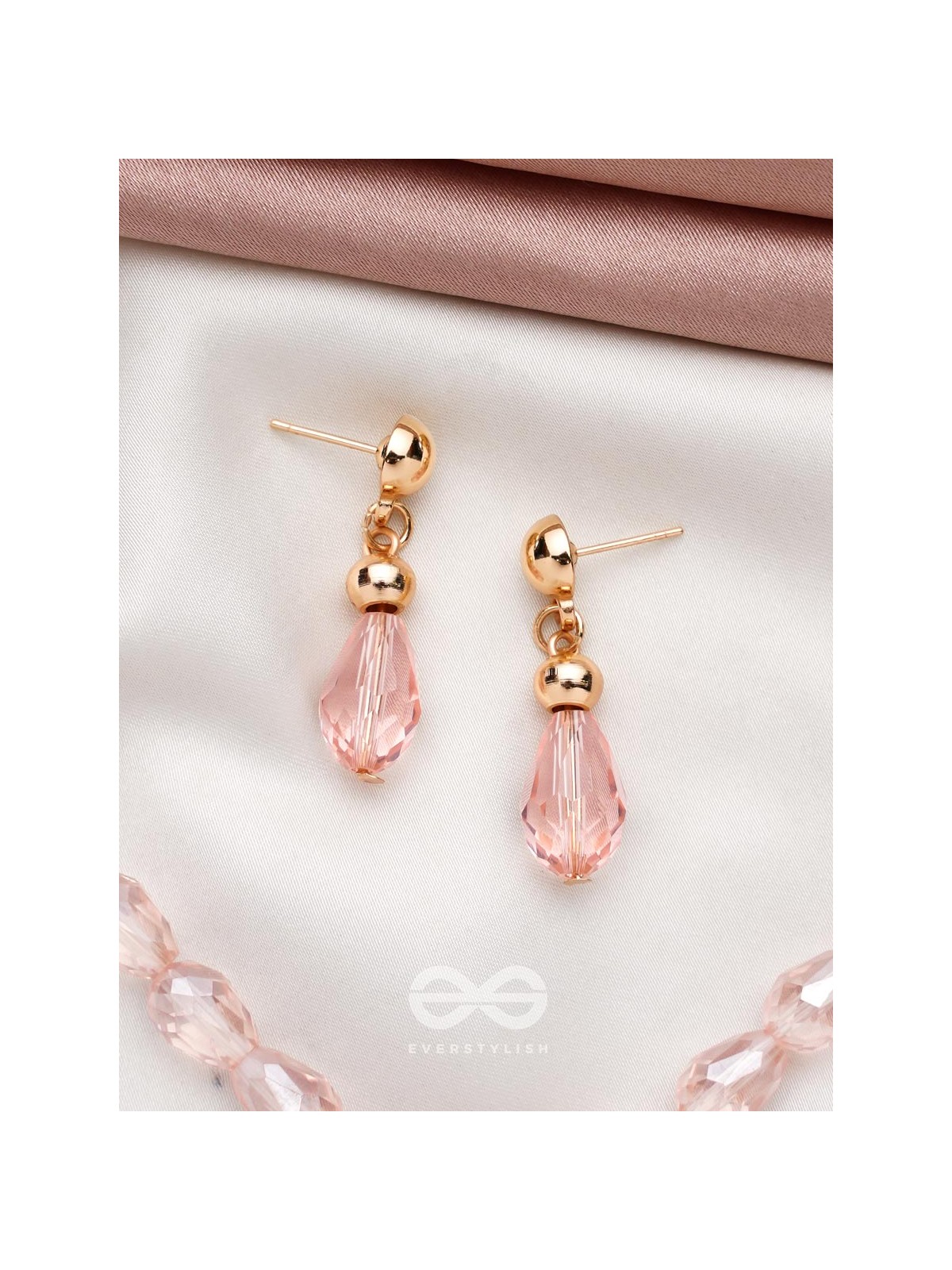 The Coral Dew- Golden Beads Earrings