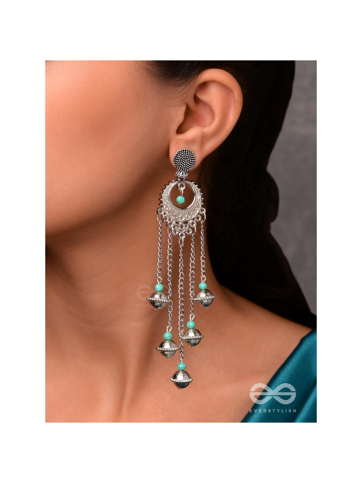 The Royal Glory- Oxidised Embellished Earrings