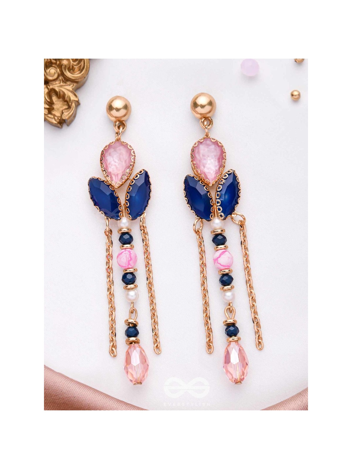 The Wonder Wings- Golden Embellished Earrings