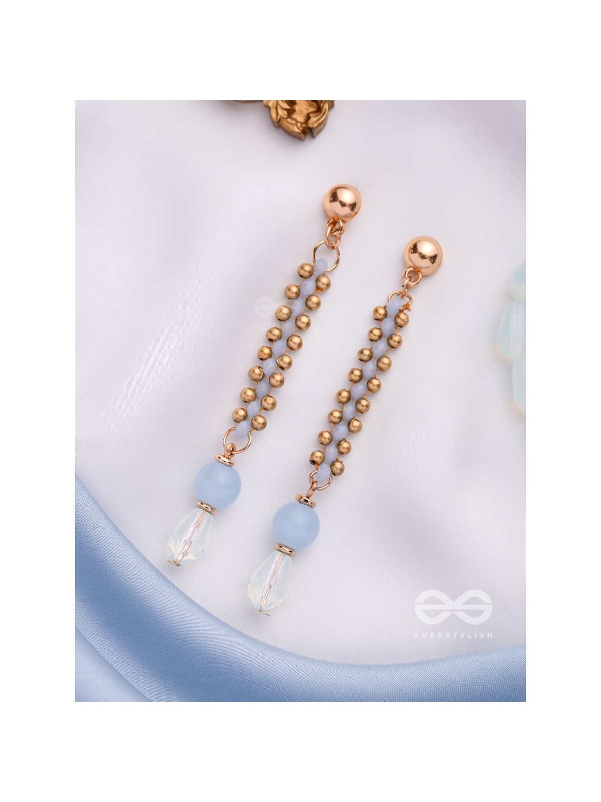 Love-in-a-Mist- Golden Embellished Earrings
