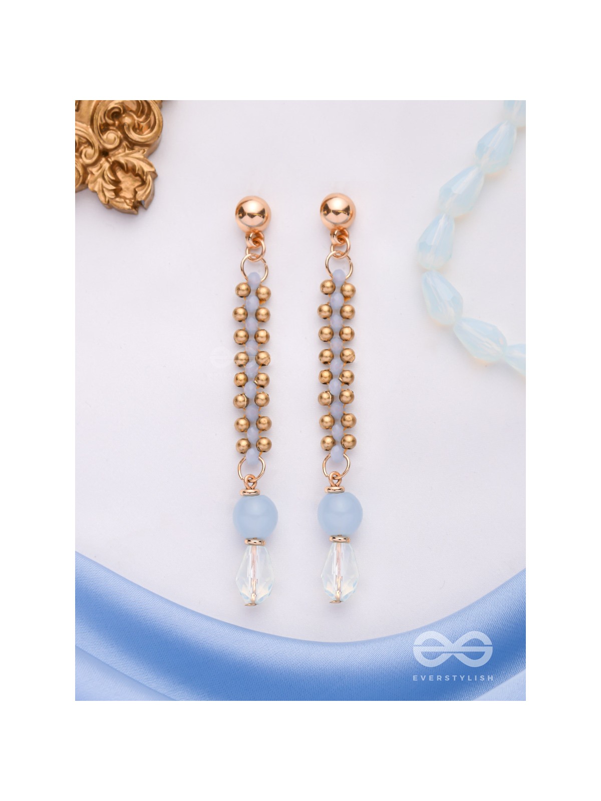 Love-in-a-Mist- Golden Embellished Earrings
