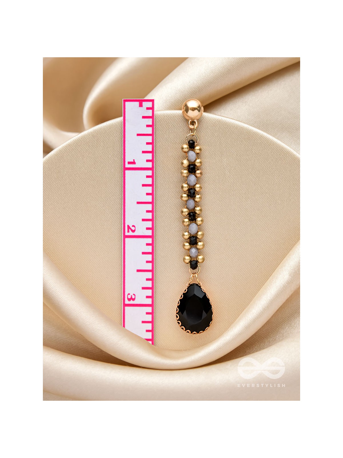 The Shades of Gray- Golden Embellished Earrings